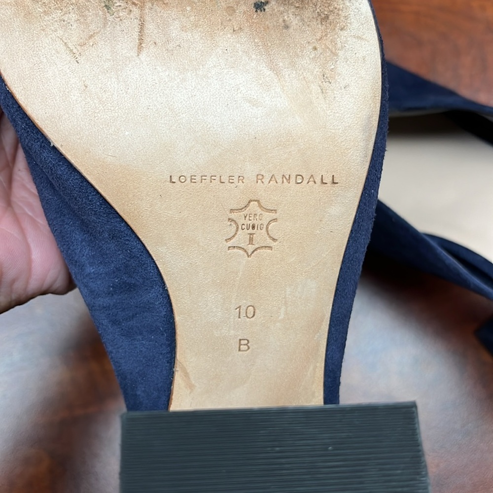 Loeffler Randall Laurel Navy blue suede slip on sandal - Picture 8 of 11